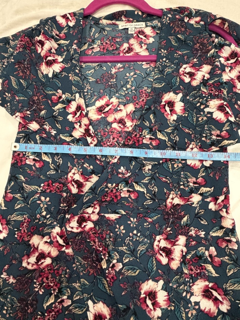 Spirit of Grace Floral women’s wrap tie dress with Ruffled Sleeves XS - Picture 9 of 10